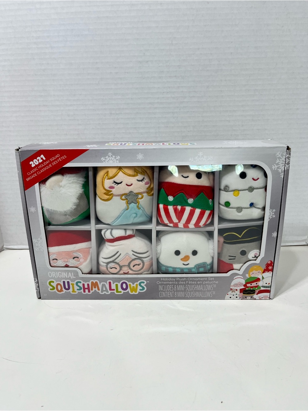 SQUISHMALLOWS holiday plush ornament set Christmas Santa angel snowman gnome